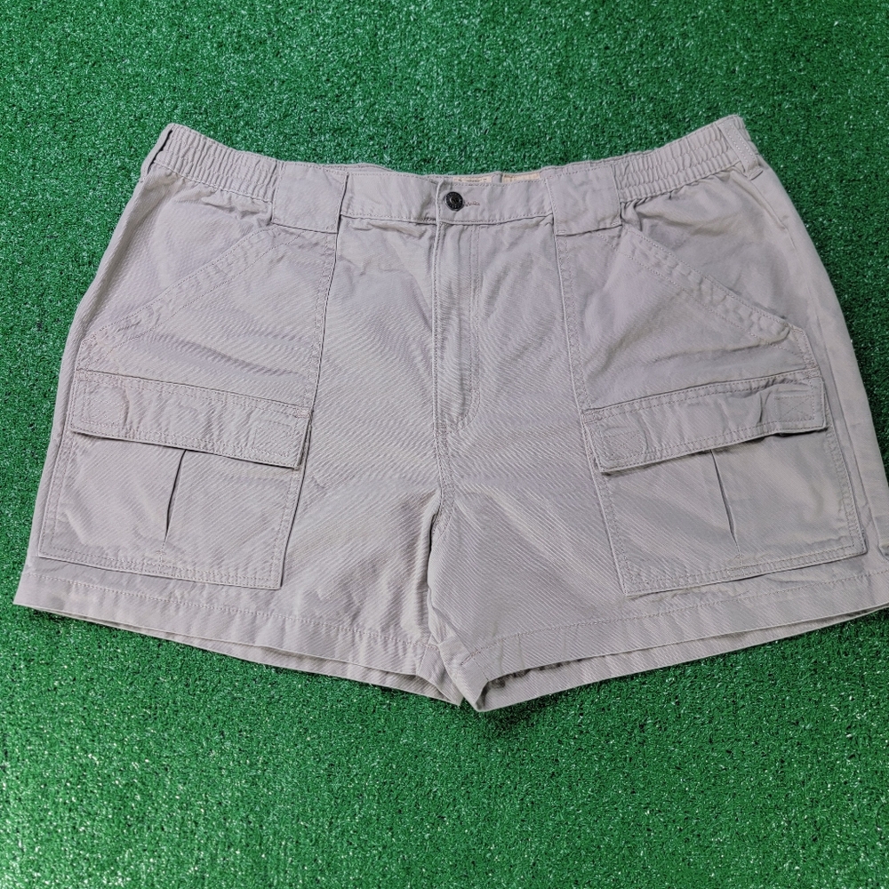 Red Head Brand Co Men's Khaki Tan Cargo Shorts Size 44 Pockets 100% Cotton